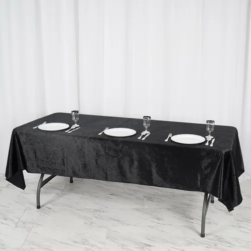 Miniatura 6 de Efavormart - Mantel rectangular de terciopelo negro prémium de 60 x 102 pulgadas para eventos de fiesta de boda