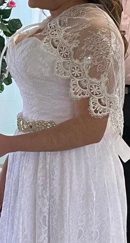 Miniatura 9 de Vivivalue Chales de encaje para boda, chales robados Boleros Capelet Rhinestone Novia