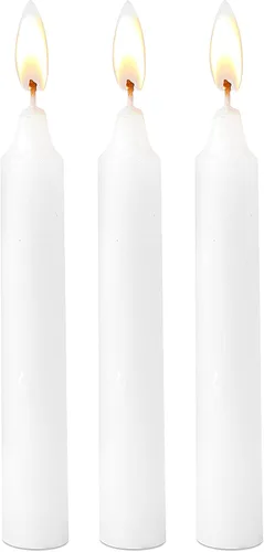 Miniatura 4 de Ner Mitzvah – Velas clásicas color blanco – paquete grande – para Sabbat, mesas de cena, restaurantes, ceremonias y de emergencia – de larga duración