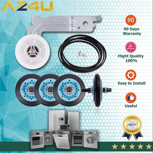 Miniatura 7 de Kit de reparación de secadora AZ4U Rodillos Correa Polea de reemplazo para Samsung DV219AEW/XAA DV220AEW/XAA DV48J7700EW/A2 DV48H7400EW/A2