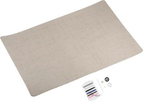 Miniatura 3 de HARFINGTON Parche de reparación de tela, 7.8 x 11.8 pulgadas, lino fino, autoadhesivo para sofá, ropa, cojín, almohada, color beige