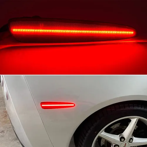 Miniatura 6 de 4 piezas de lentes transparentes ámbar/rojas delanteras traseras LED Kits de luces laterales para Chevy Corvette C6 2005 2006 2007 2008 2009 2010
