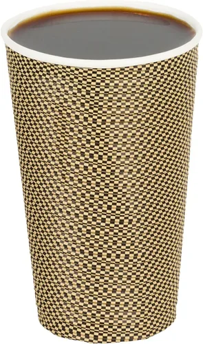Restaurantware Tazas de café desechables de 16 onzas, 500 tazas calientes de pared en espiral para café, tapas se venden por separado, con borde