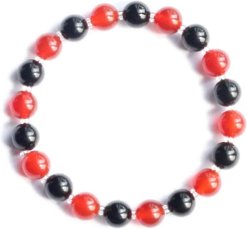 Miniatura 2 de Pulsera de protección empática de cornalina y turmalina negra, superar el abuso, sobreviviente, apoyo