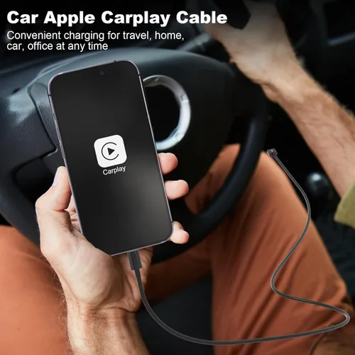 Miniatura 5 de Lieyichan Cable Carplay para automóvil, cable USB A a Lightning de 3 pies, cable de carga para iPhone compatible con iPhone 14pro Negro