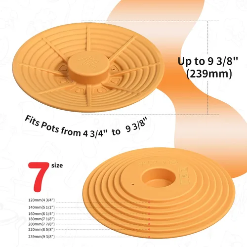 Miniatura 6 de Tapa universal de silicona para cuencos y ollas pequeñas, silicona de grado alimenticio, sin BPA, cubierta para microondas, protector
