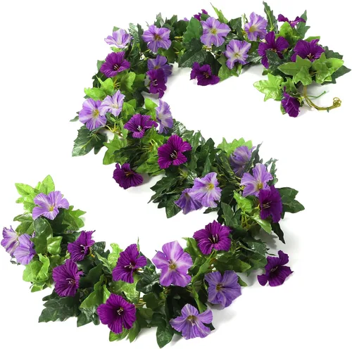 Miniatura 13 de Veryhome - Guirnalda de rosas artificiales estilo enredadera, falsas, para colgar, plantas de hiedra y rosas, 1.83 m para decoración de boda, fiesta