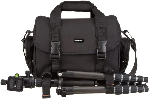 Miniatura 7 de Amazon Basics Bolsa grande para dispositivos DSLR, negra con interior gris