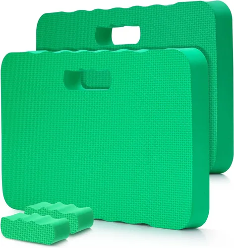 Miniatura 8 de Ohuhu Rodillera gruesa de alta calidad, paquete de 2 rodilleras grandes y cómodas para jardinería con 2 superficies diferentes, cojín de rodilla