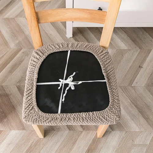 Miniatura 4 de Fundas elásticas para sillas de comedor, fundas protectoras extraíbles para sillas de cocina, fundas protectoras para comedor, hotel Gris y verde