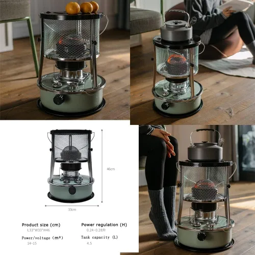 Miniatura 3 de Calentadores de queroseno/calentador de estufa de queroseno de repuesto con mecha de 4.5L, calentador de aceite para camping, pesca en hielo
