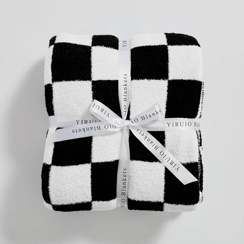 Miniatura 9 de YIRUIO - Mantas reversibles con diseño de ajedrez, tablero de ajedrez, guinga, más cálidas, cómodas, decorativas y peludas para el hogar, cama