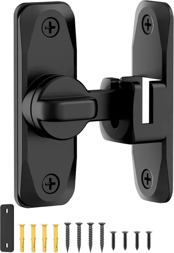 Miniatura 8 de Cerradura de puerta corredera de granero y herrajes de cierre de 90/180 grados, cerradura de puerta pequeña de aleación de zinc para armario, baño