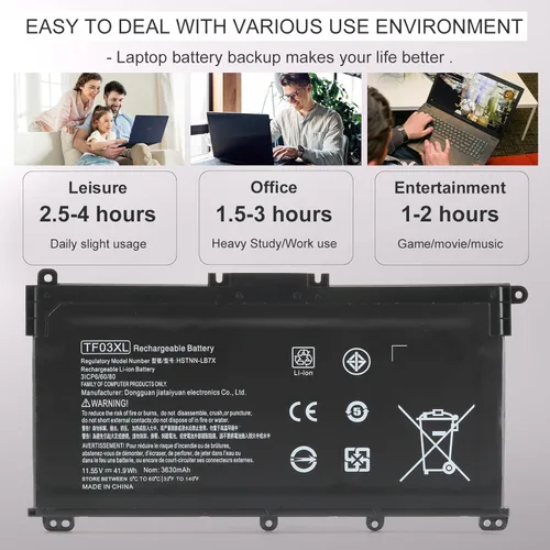 Miniatura 6 de 920070-855 920046-421 TF03XL batería portátil para HP Pavilion X360, reemplazo Pavilion 45.9 ft-cd0001dx 45.9 ft-cd0003dx 15-cc0xx 15-cc1xx