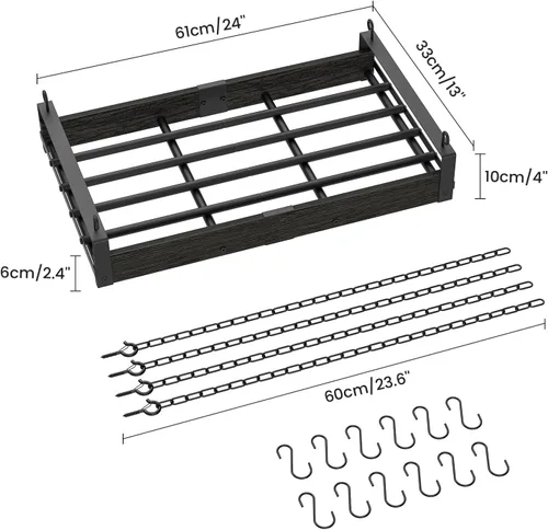 Miniatura 6 de Creso hom Estante Colgante para Ollas, 24x13 Pulgadas Colgadores de Ollas para Cocina, Estante Colgante para Sartenes con 12 Ganchos en Forma de S