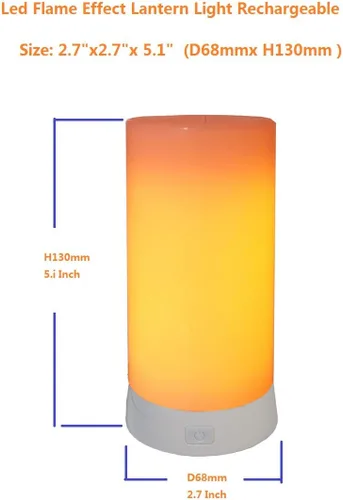 Miniatura 4 de Linterna LED con efecto de llama, recargable por USB, 4 modos, control remoto, efecto de llama, luz de estado de ánimo sin llama para Holdiday