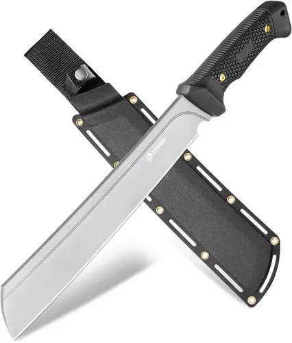 Miniatura 7 de NedFoss 16" Survival Machete with Sheath, D2 Steel 0.22" Thick Full Tang Blade Machete Knife with Flat Grinding, Machete for Cutting Trees, for Yard