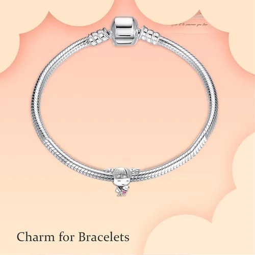Miniatura 4 de Dijes de plata de ley 925 para pulseras y collares, dijes colgantes de familia de ratones de amor, abalorios, joyería de regalo para mujeres