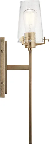 Miniatura 5 de Kichler, Aplique de pared Alton de 22.25 pulgadas con 1 luz, vidrio esmerilado transparente en bronce champán para pasillo, entrada, baño y tocador