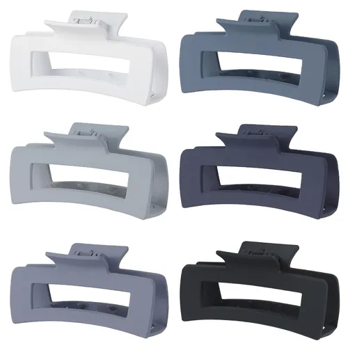 Miniatura 16 de Sisiaipu Pinzas de pelo grandes de 4 pulgadas, 6 piezas de garra grande para cabello grueso, pinzas cuadradas para el cabello para mujeres, pinzas
