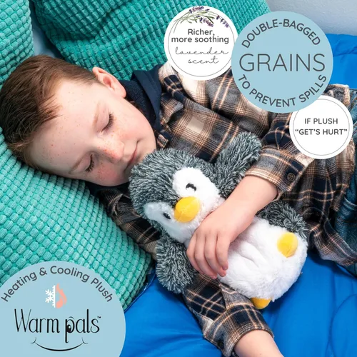 Miniatura 2 de Peppy Penguin - Animal de peluche con peso y apto para microondas – Peluche térmico para calidez – Juguete lindo, suave y acogedor para adultos