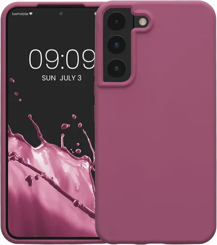 Miniatura 4 de kwmobile Funda compatible con Samsung Galaxy S22 - Funda de silicona TPU con acabado suave - Violeta orquídea