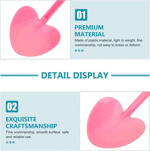 Miniatura 4 de NUOBESTY 100 cucharas de plástico desechables en forma de corazón, cucharas de postre de 4.1 pulgadas para pasteles, mousse, suministros de fiesta