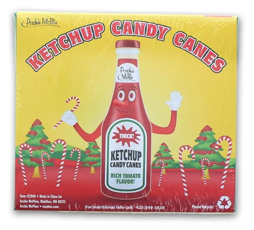 Miniatura 3 de Archie McPhee - Caja de regalo divertida de bastón de caramelo de ketchup, 3.8 onzas