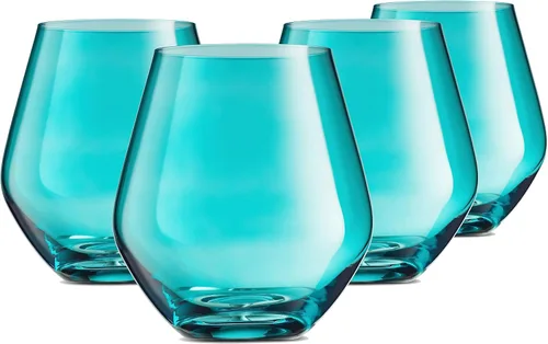 Miniatura 10 de Godinger Copas de vino, copas de vino sin tallo, copas de vino tinto, vasos para beber, copa de vino sin tallo de fabricación europea, color blanco
