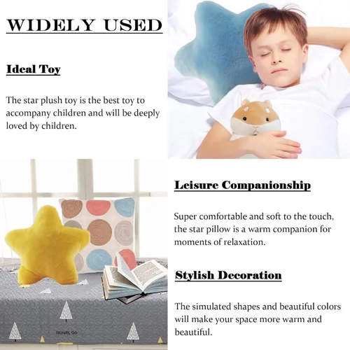Miniatura 4 de zhidiloveyou Almohada de peluche con forma de estrella azul, lindo juguete para niños, 15.7 pulgadas