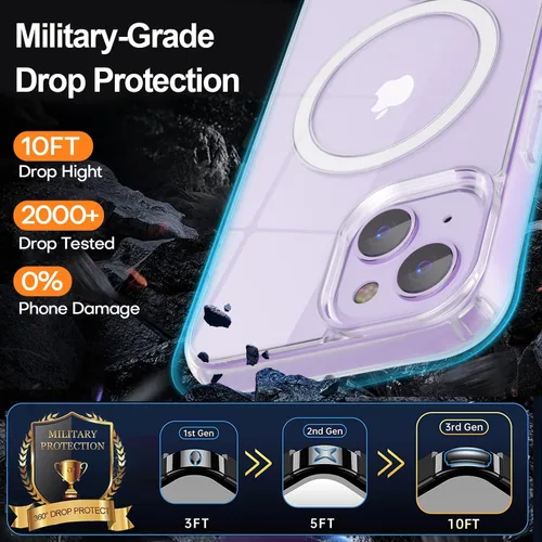 Miniatura 139 de Fuerte magnético para iPhone 11, compatible con Magsafe, [resistente a caídas de 13 pies] Funda trasera translúcida mate con sensación de piel