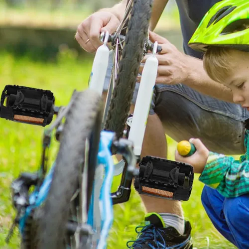 Miniatura 3 de Par de pedales de bicicleta para niños, 3.93 x 2.55 pulgadas, ligeros, antideslizantes, pedales de ciclismo para niños, bicicletas de montaña