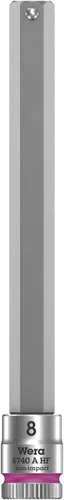 Miniatura 13 de Wera - 5003345001 Juego de 5 piezas de 100 mm de largo con función de retención de enchufe hexagonal de 1/4 de pulgada cuadrada, 003345
