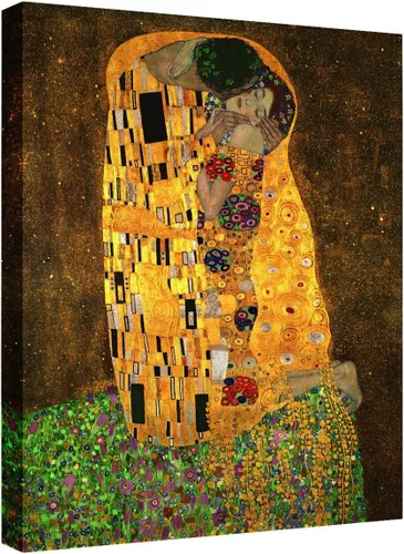 Miniatura 9 de ELITEART -El beso de Gustav Klimt Giclée impresiones en lienzo artístico, tamaño marcado: 20 3/16 pulgadas x 24 3/16 pulgadas