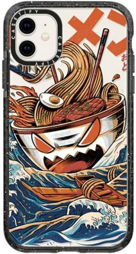Miniatura 58 de CASETiFY Impact - Funda para iPhone 11 - Flower Power Retro - Negro Transparente