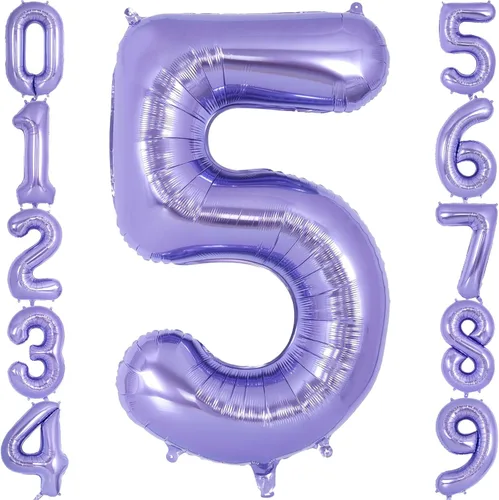 Miniatura 13 de Globo morado del número 3 de 40 pulgadas, globos grandes de aluminio con número de helio, globos gigantes de Mylar número 3 para cumpleaños de 3