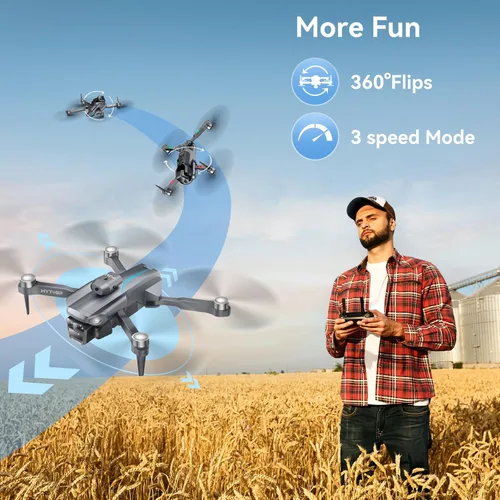 Miniatura 4 de Dron con cámara 1080P HD, Drones de motor sin escobillas con cámara para adultos, video WiFi en vivo, vuelo de punto de referencia, retorno de una