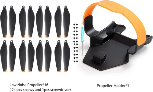 Miniatura 3 de 16 hélices Mini 3 Pro + soporte de hélice Mini 3 Pro para DJI Mini 3 Pro, accesorios de repuesto de cuchillas de bajo ruido y estabilizador, fijador