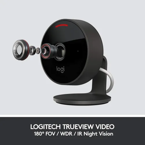 Miniatura 5 de Logitech Circle View - Cámara de seguridad para el hogar con cable resistente a la intemperie, video TrueView, gran angular de 180°, HD de 1080p
