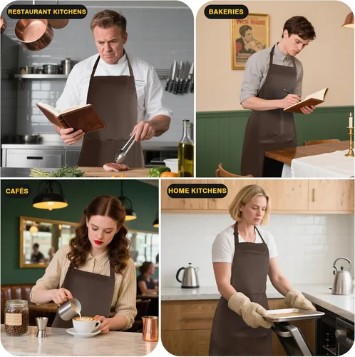 Miniatura 6 de BeautyWill Delantal personalizado personalizado para hombres y mujeres, delantales de cocina personalizados con bolsillos, nombre, texto, logotipo