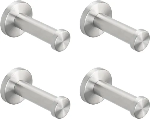 Miniatura 24 de Ganchos para toallas de baño, paquete de 6 ganchos redondos para abrigos, gancho resistente para bata montado en la pared, colgador de ropa Cromo