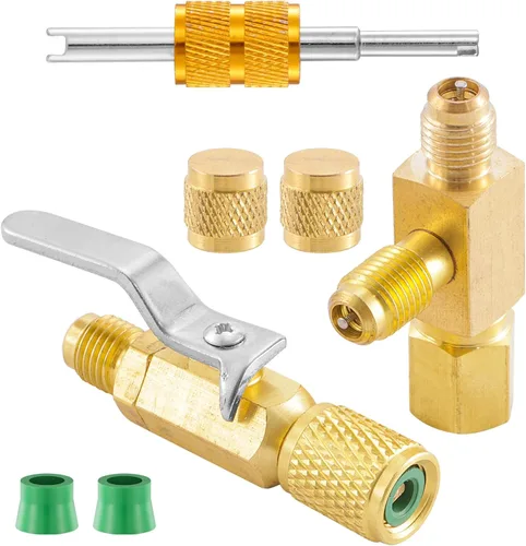 Miniatura 6 de Camiseta de acceso de acoplador rápido, adaptador en T de acoplador rápido de núcleo de válvulas de 1/4 pulgadas con conector giratorio