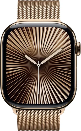 Miniatura 2 de Apple Watch Series 10 [GPS + Celular 46mm] con caja de titanio dorado con bucle milanés dorado - M/L. Rastreador de fitness, aplicación ECG, Caja