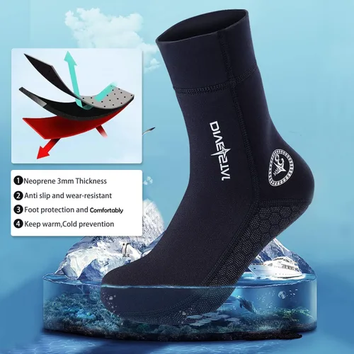 Miniatura 2 de DIVESTAR Calcetines de neopreno de buceo para hombres y mujeres, 0.118 pulgadas, 0.118 pulgadas, negro/camuflaje, calcetines de buceo para deportes