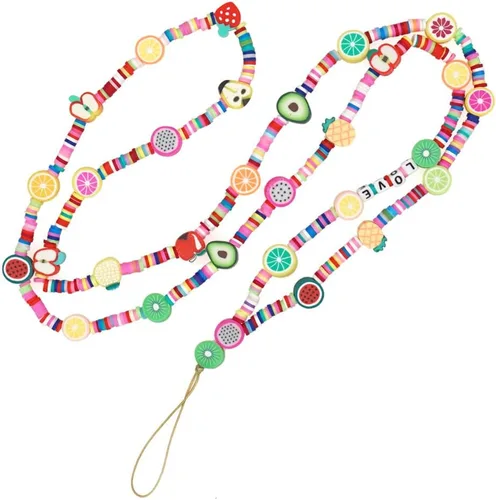 Miniatura 44 de Beaded Phone Charm Lanyard Strap Crossbody Fixed Beads Pearl Neck Chain