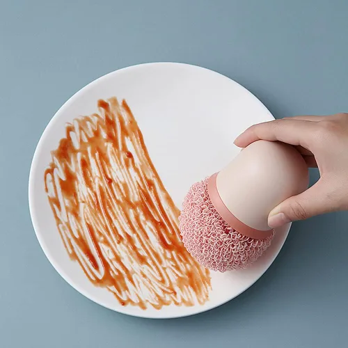 Miniatura 9 de 4 cepillos para platos de olla con mango redondo, repuesto para cacerola, fregadero, fregadero, cepillo de limpieza