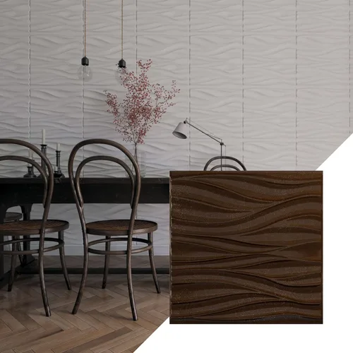 Miniatura 16 de Ekena Millwork 19 5/8 pulgadas de ancho x 19 5/8 pulgadas de alto, ondulado EnduraWall decorativo 3D, cobre envejecido (cubre 2.67 pies cuadrados).