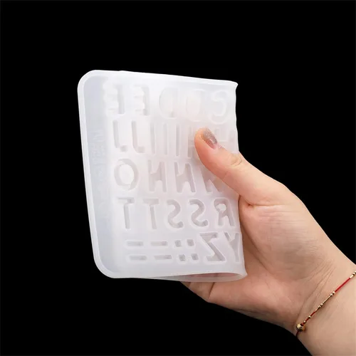 Miniatura 4 de 1 unidades/paquete de moldes de silicona con números del alfabeto, colgante de cristal, resina epoxi para manualidades de pasteles de chocolate