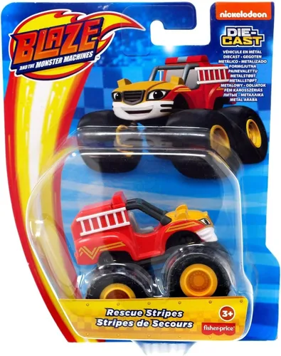 Fisher Price Nickelodeon Blaze & The Monster Machines, Rescue Stripes - Auto fundido a presión, para edades de 3 años en adelante, 2.36 pulgadas