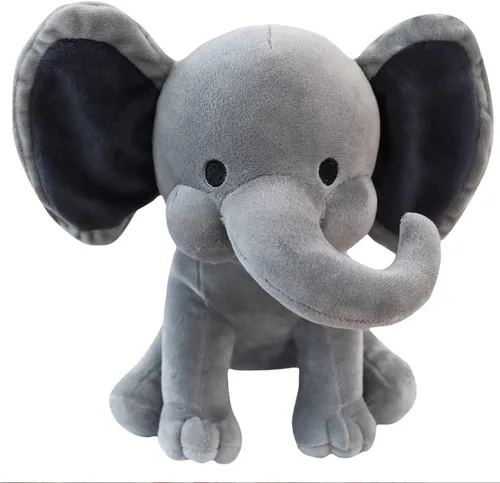 NatureMan Animales de peluche de elefante, peluches kawaii, juguetes de peluche para bebés, niños y niñas, ideal para guardería, decoración de gris